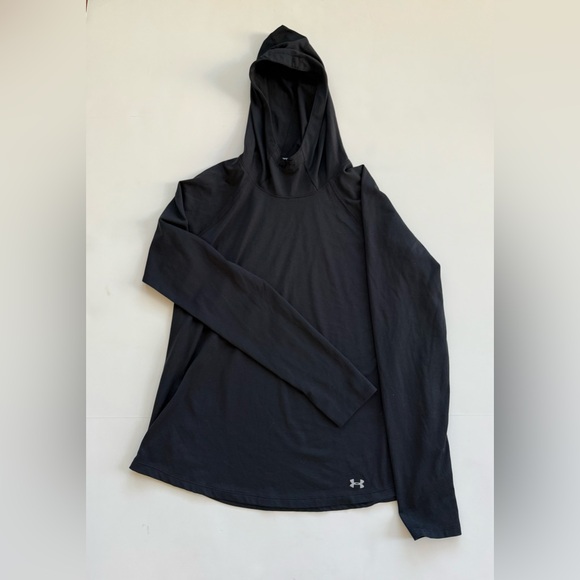 Under Armour HeatGear Black Hooded Long Sleeve Performance Top Size L - Picture 4 of 7